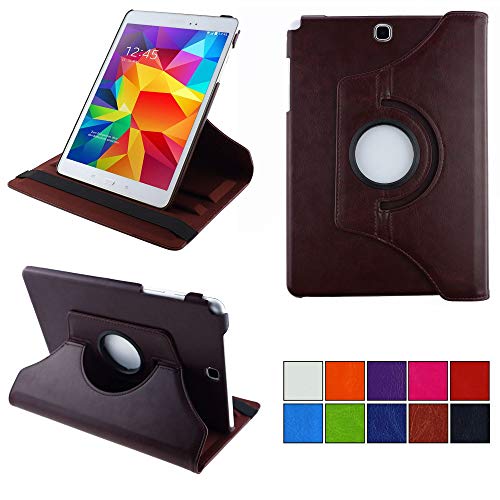 COOVY® 2.0 Cover für Samsung Galaxy Tab A 9.7 SM-T550 SM-T555 SM-P550 SM-P555 Rotation 360° Smart Hülle Tasche Etui Case Schutz Ständer Auto Sleep/Wake up | braun von COOVY