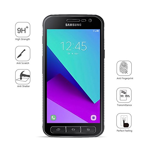 COPHONE® 2 Stück Hartglas kompatibel mit Samsung Galaxy Xcover 4, Displayschutzfolie Premium stoßfest und bruchfest, Anti-Fingerabdruck, abgerundete Kanten, Härtegrad max. 9H von COPHONE