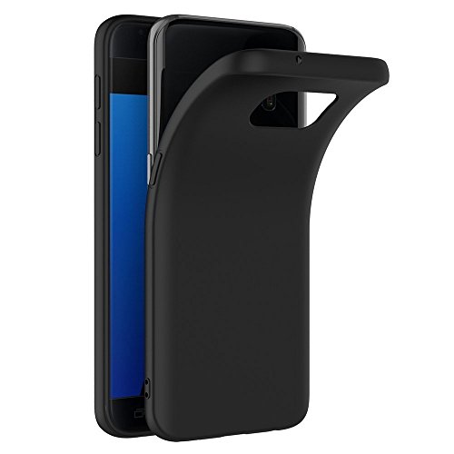 COPHONE® Schutzhülle für Samsung Galaxy S7, schwarz, aus TPU-Gel, Silikon, weich, ultradünn, mit Anti-Schock, für Samsung Galaxy S7 von COPHONE