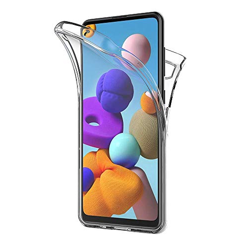 COPHONE® kompatibel Samsung Galaxy A21S Hülle Silikon 360 Grad transparent. Integraler und unsichtbarer Durchsichtige Schutz Galaxy A21S Handyhülle von COPHONE