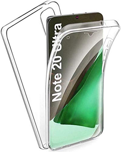 COPHONE® kompatibel Samsung Galaxy NOTE 20 ULTRA Hülle Silikon 360 Grad transparent. Total transparent, weiche Vorderseite + harte Rückseite. Stoßfeste 360-Grad-Touch-Handyhülle für NOTE 20 ULTRA von COPHONE