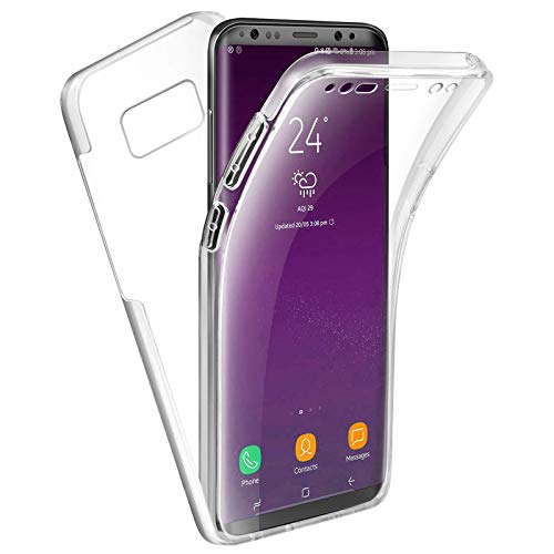 COPHONE® kompatibel Samsung Galaxy NOTE 8 Hülle Silikon 360 Grad transparent. Total transparent, weiche Vorderseite + harte Rückseite. Stoßfeste 360-Grad-Touch-Handyhülle für GALAXY NOTE 8 von COPHONE