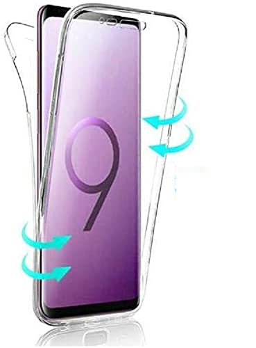 COPHONE® kompatibel Samsung Galaxy S9 Hülle Silikon 360 Grad transparent. Total transparent, weiche Vorderseite + harte Rückseite. Stoßfeste 360-Grad-Touch-Handyhülle für Galaxy S9 von COPHONE