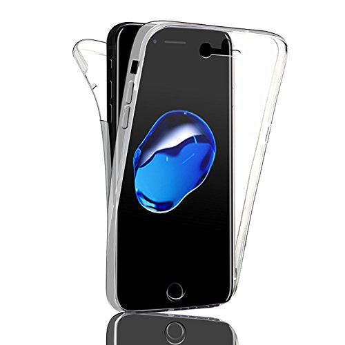 COPHONE® kompatibel iPhone 8 Hülle Silikon 360 Grad transparent. Integraler und unsichtbarer Durchsichtige Schutz iPhone 8 Handyhülle von COPHONE