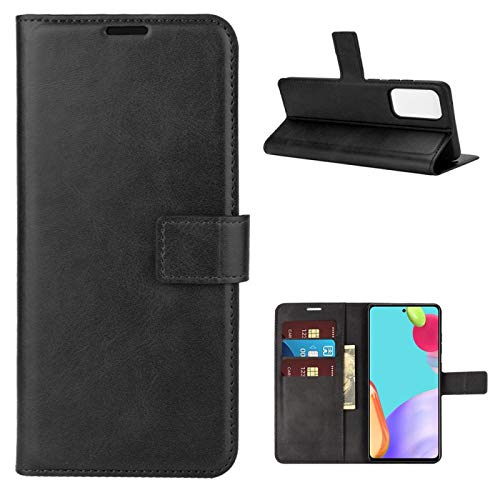 COPHONE Handyhülle Schwarz Kompatibel Samsung Galaxy A52 Hülle Leder, Samsung Galaxy A52 Klapphülle Handytasche Case für Samsung Galaxy A52 Handy Hüllen von COPHONE