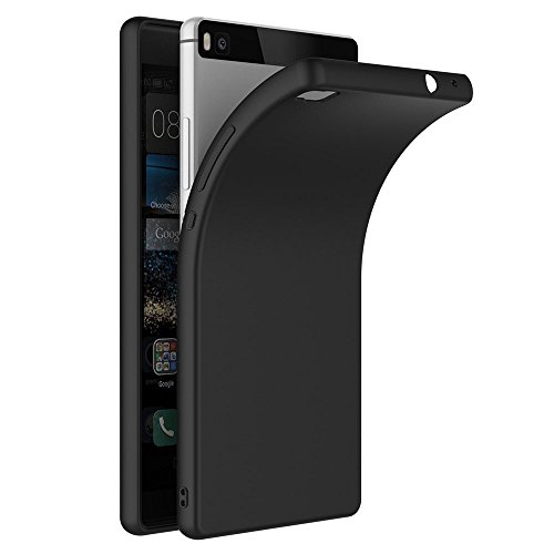 COPHONE Hülle kompatibel mit Huawei P8, Schwarz Silikon Schutzhülle für Huawei P8 Case TPU Bumper Huawei P8 Handyhülle von COPHONE