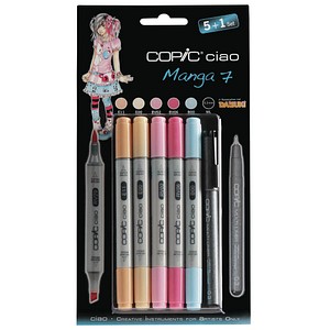 COPIC® Ciao  Manga 7 Layoutmarker-Set farbsortiert 1,0 + 6,0 mm, 6 St. von COPIC®