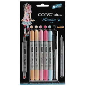 COPIC® Ciao Manga 7 Layoutmarker-Set farbsortiert 1,0 + 6,0 mm, 6 St. von COPIC®
