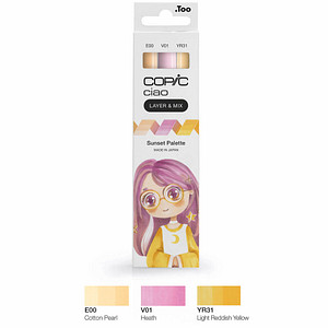 COPIC® Ciao Sunset Palette Layoutmarker-Set farbsortiert 1,0 + 6,0 mm, 3 St. von COPIC®