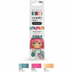 COPIC® Ciao Vibrant Palette Layoutmarker-Set farbsortiert 1,0 + 6,0 mm, 3 St. von COPIC®