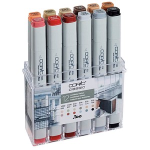 COPIC® Classic Layoutmarker-Set farbsortiert 1,0 + 6,0 mm, 12 St. von COPIC®