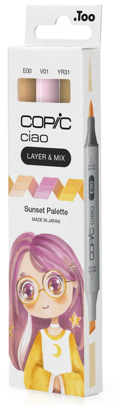 COPIC Marker ciao, 3er Set , Sunset Palette, von COPIC