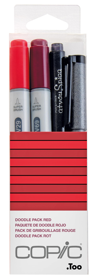 COPIC Marker ciao, 4er Set , Doodle Pack Red, von COPIC