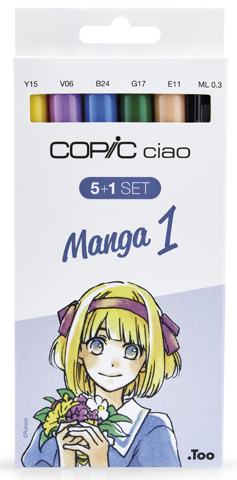 COPIC Marker ciao, 5+1 Set , Manga 1, von COPIC