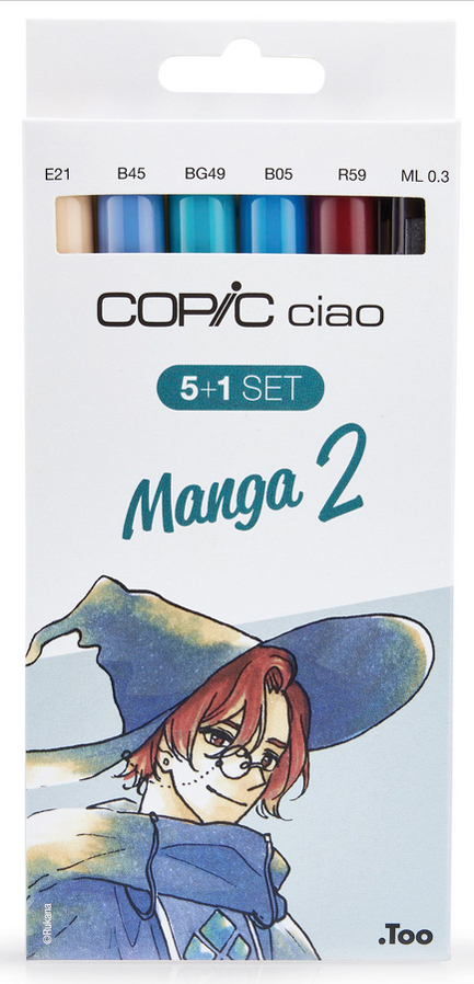 COPIC Marker ciao, 5+1 Set , Manga 2, von COPIC