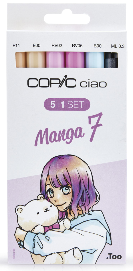 COPIC Marker ciao, 5+1 Set , Manga 7, von COPIC