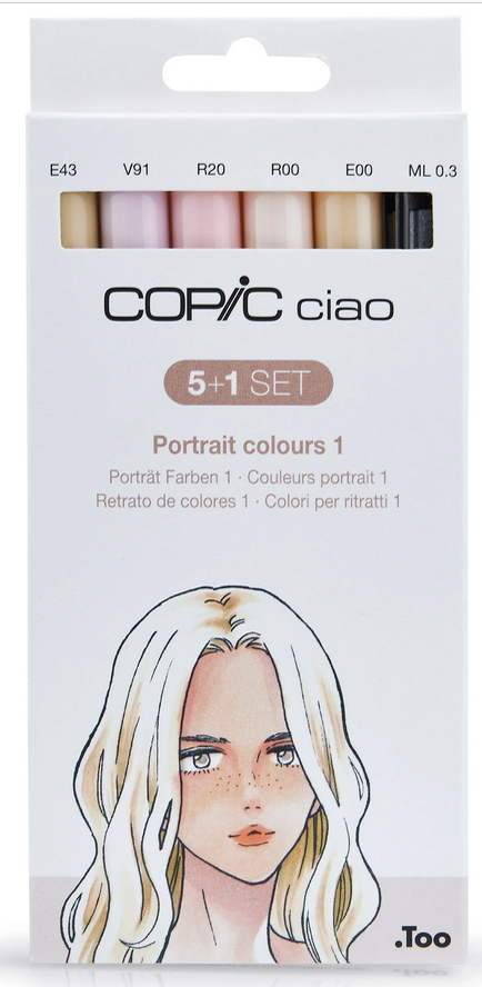 COPIC Marker ciao, 5+1 Set , Portrait 1, von COPIC