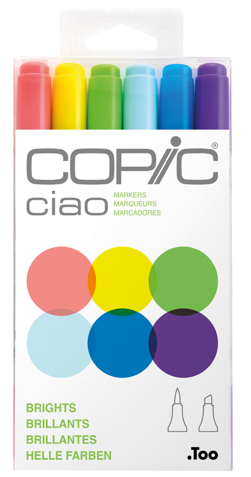 COPIC Marker ciao, 6er Set , Brights, von COPIC