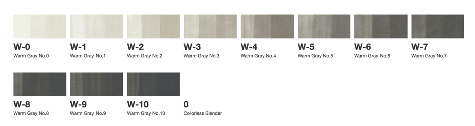COPIC Marker classic, 12er Grau Set , WG, , warme Grautöne von COPIC