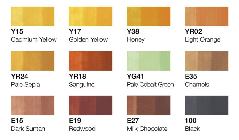COPIC Marker classic, 12er Set Herbstfarben von COPIC