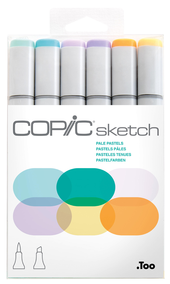 COPIC Marker sketch, 6er Set , Pale Pastels, von COPIC