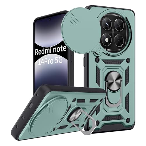 COPIKE Armor für Xiaomi Redmi Note 14 Pro 5G / Xiaomi Poco X7 5G Hülle, Handyhülle Stoßfest Kameraschutz Slide Camera mit 360 Drehbarer Fingerring Ständer, Grün COPIKE Armor für Xiaomi Redmi Note 14 Pro 5G / Xiaomi Poco X7 5G Hülle, Handyhülle Stoßfest Kameraschutz Slide Camera mit 360 Drehbarer Fingerring Ständer, Grün von COPIKE