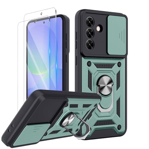 COPIKE Armor für Samsung Galaxy A36 5G Hülle Stoßfest mit 2 Stück Schutzfolie, Handyhülle Kameraschutz Slide Camera mit 360 Drehbarer Fingerring Ständer, Grün COPIKE Armor für Samsung Galaxy A36 5G Hülle Stoßfest mit 2 Stück Schutzfolie, Handyhülle Kameraschutz Slide Camera mit 360 Drehbarer Fingerring Ständer, Grün von COPIKE