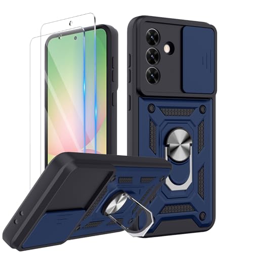 COPIKE Armor für Samsung Galaxy A56 5G Hülle Stoßfest mit 2 Stück Schutzfolie, Handyhülle Kameraschutz Slide Camera mit 360 Drehbarer Fingerring Ständer, Blau COPIKE Armor für Samsung Galaxy A56 5G Hülle Stoßfest mit 2 Stück Schutzfolie, Handyhülle Kameraschutz Slide Camera mit 360 Drehbarer Fingerring Ständer, Blau von COPIKE