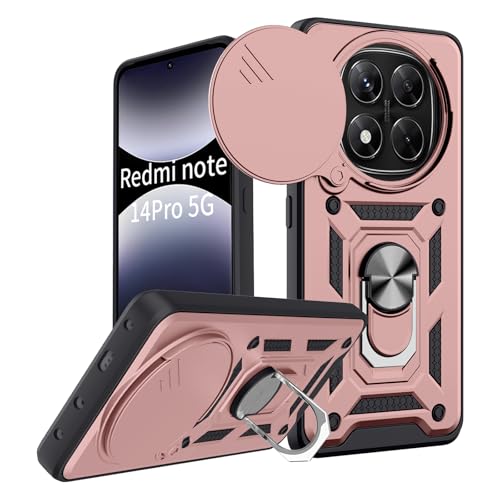 COPIKE Armor für Xiaomi Redmi Note 14 Pro 5G / Xiaomi Poco X7 5G Hülle, Handyhülle Stoßfest Kameraschutz Slide Camera mit 360 Drehbarer Fingerring Ständer, Roségold COPIKE Armor für Xiaomi Redmi Note 14 Pro 5G / Xiaomi Poco X7 5G Hülle, Handyhülle Stoßfest Kameraschutz Slide Camera mit 360 Drehbarer Fingerring Ständer, Roségold von COPIKE