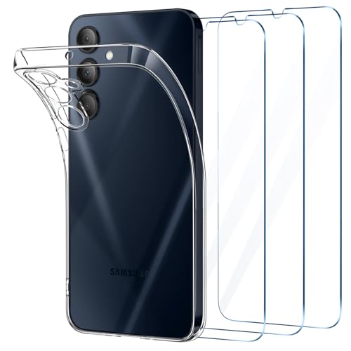 COPIKE Kameraschutzhülle Kompatibel für Samsung Galaxy A16 4G / 5G mit 3 Stück Schutzfolie, Handyhülle Samsung A16 5G Transparent Dünn Weiche Silikon Anti-Gelb Anti-Kratzer Case, Durchsichtig von COPIKE