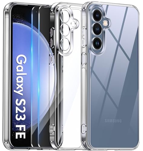 COPIKE Kameraschutzhülle Kompatibel für Samsung Galaxy S23 FE 5G Hülle mit 2 Stück Schutzfolie, Transparent [Nie Vergilbung] Dünn Stoßfest Anti-Kratzer Handyhülle Samsung S23 FE Case, Durchsichtig von COPIKE