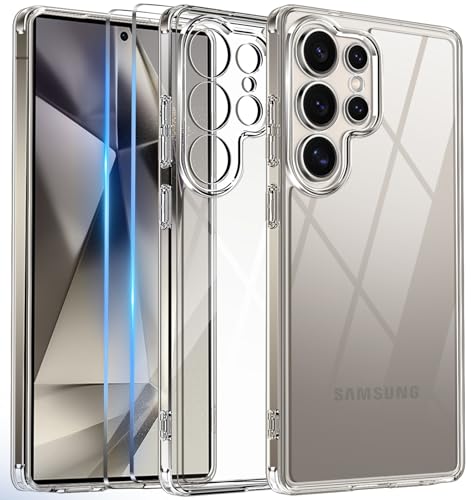COPIKE Kameraschutzhülle für Samsung Galaxy S25 Ultra Hülle mit 2 Stück Schutzfolie, Handyhülle Samsung Galaxy S25 Ultra Transparent [Nie Vergilbung] Dünn Stoßfest Anti-Kratzer Case, Durchsichtig von COPIKE