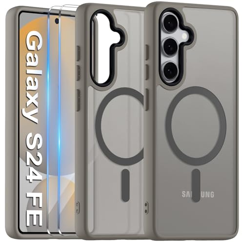 COPIKE Magnetisch Kameraschutzhülle für Samsung Galaxy S24 FE 5G Hülle mit 2 Stück Schutzfolie, Handyhülle Samsung S24 FE Dünn Stoßfest Anti-Fingerabdruck Rückseite Case, Matt Grau COPIKE Magnetisch Kameraschutzhülle für Samsung Galaxy S24 FE 5G Hülle mit 2 Stück Schutzfolie, Handyhülle Samsung S24 FE Dünn Stoßfest Anti-Fingerabdruck Rückseite Case, Matt Grau von COPIKE