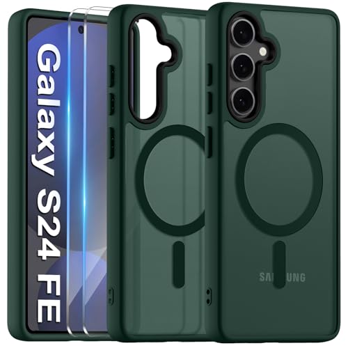 COPIKE Magnetisch Kameraschutzhülle für Samsung Galaxy S24 FE 5G Hülle mit 2 Stück Schutzfolie, Handyhülle Samsung S24 FE Dünn Stoßfest Anti-Fingerabdruck Rückseite Case, Matt Grün COPIKE Magnetisch Kameraschutzhülle für Samsung Galaxy S24 FE 5G Hülle mit 2 Stück Schutzfolie, Handyhülle Samsung S24 FE Dünn Stoßfest Anti-Fingerabdruck Rückseite Case, Matt Grün von COPIKE