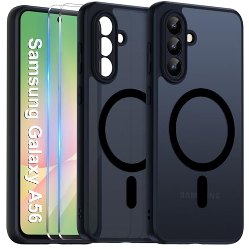 COPIKE Magnetisch für Samsung Galaxy A56 5G Hülle mit 2 Stück Schutzfolie, Handyhülle Samsung A56 5G Case Dünn Stoßfest Anti-Fingerabdruck Rückseite Kameraschutzhülle, Matt Schwarz COPIKE Magnetisch für Samsung Galaxy A56 5G Hülle mit 2 Stück Schutzfolie, Handyhülle Samsung A56 5G Case Dünn Stoßfest Anti-Fingerabdruck Rückseite Kameraschutzhülle, Matt Schwarz von COPIKE