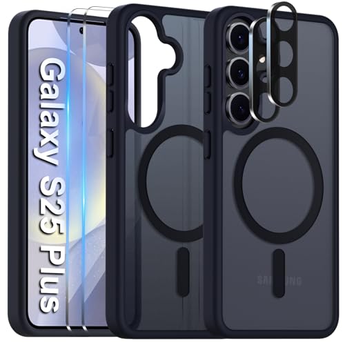 COPIKE Magnetisch für Samsung Galaxy S25+ / S25 Plus Hülle mit 2 Stück Schutzfolie und 2 Kameraschutz, Handyhülle Samsung S25 Plus Dünn Stoßfest Anti-Fingerabdruck Rückseite Case, Matt Schwarz COPIKE Magnetisch für Samsung Galaxy S25+ / S25 Plus Hülle mit 2 Stück Schutzfolie und 2 Kameraschutz, Handyhülle Samsung S25 Plus Dünn Stoßfest Anti-Fingerabdruck Rückseite Case, Matt Schwarz von COPIKE