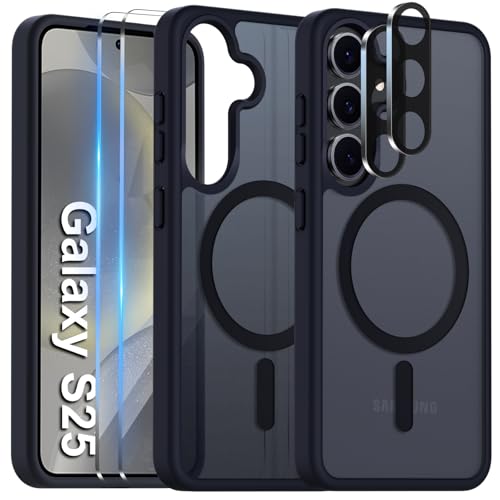 COPIKE Magnetisch für Samsung Galaxy S25 Hülle mit 2 Stück Schutzfolie und 2 Kameraschutz, Handyhülle Samsung S25 Dünn Stoßfest Anti-Fingerabdruck Rückseite Case, Matt Schwarz COPIKE Magnetisch für Samsung Galaxy S25 Hülle mit 2 Stück Schutzfolie und 2 Kameraschutz, Handyhülle Samsung S25 Dünn Stoßfest Anti-Fingerabdruck Rückseite Case, Matt Schwarz von COPIKE