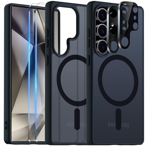 COPIKE Magnetisch für Samsung Galaxy S25 Ultra Hülle mit 2 Stück Schutzfolie und 2 Kameraschutz, Handyhülle Samsung S25 Ultra Dünn Stoßfest Anti-Fingerabdruck Rückseite Case, Matt Schwarz COPIKE Magnetisch für Samsung Galaxy S25 Ultra Hülle mit 2 Stück Schutzfolie und 2 Kameraschutz, Handyhülle Samsung S25 Ultra Dünn Stoßfest Anti-Fingerabdruck Rückseite Case, Matt Schwarz von COPIKE