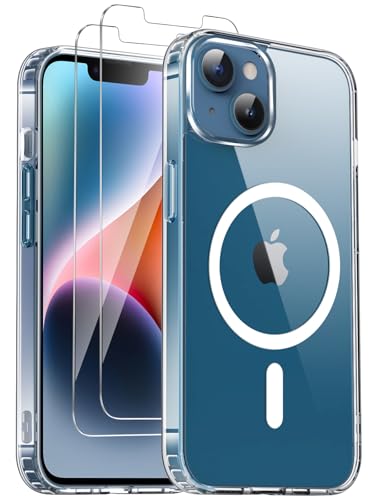 COPIKE Magnetisch für iPhone 13 und iPhone 14 Hülle mit 2 Stück Schutzfolie, Rundumschut Handyhülle Magnet Dünn Stoßfest Transparent Nie Vergilbung Case, Durchsichtig COPIKE Magnetisch für iPhone 13 und iPhone 14 Hülle mit 2 Stück Schutzfolie, Rundumschut Handyhülle Magnet Dünn Stoßfest Transparent Nie Vergilbung Case, Durchsichtig von COPIKE