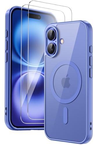 COPIKE Magnetisch für iPhone 16 Hülle mit 2 Stück Schutzfolie, Handyhülle iPhone 16 Case Dünn Klar Stoßfest Rückseite Schutzhülle, Blau COPIKE Magnetisch für iPhone 16 Hülle mit 2 Stück Schutzfolie, Handyhülle iPhone 16 Case Dünn Klar Stoßfest Rückseite Schutzhülle, Blau von COPIKE