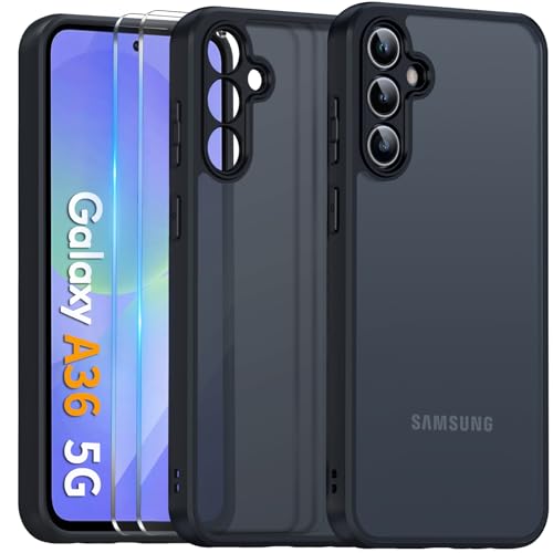 COPIKE Matt Kameraschutzhülle für Samsung Galaxy A36 Hülle mit 2 Stück Schutzfolie, Handyhülle Samsung A36 5G Dünn Stoßfest Anti-Fingerabdruck Mattierte Rückseite Case, Schwarz COPIKE Matt Kameraschutzhülle für Samsung Galaxy A36 Hülle mit 2 Stück Schutzfolie, Handyhülle Samsung A36 5G Dünn Stoßfest Anti-Fingerabdruck Mattierte Rückseite Case, Schwarz von COPIKE