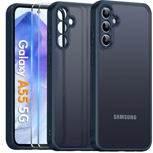 COPIKE Matt Kameraschutzhülle für Samsung Galaxy A55 5G Hülle mit 2 Stück Schutzfolie, Dünn Stoßfest Anti-Fingerabdruck Mattierte Rückseite Handyhülle Samsung A55 5G, Blau COPIKE Matt Kameraschutzhülle für Samsung Galaxy A55 5G Hülle mit 2 Stück Schutzfolie, Dünn Stoßfest Anti-Fingerabdruck Mattierte Rückseite Handyhülle Samsung A55 5G, Blau von COPIKE
