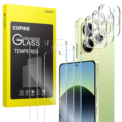COPIKE Schutzfolie für Xiaomi Redmi Note 14 4G (Nicht für 5G) Panzer Schutzglas mit Positionierhilfe, HD Klar 9H Härte Displayschutz und Kameraschutz, Anti-Kratz & Blasen von COPIKE