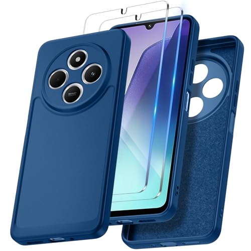 COPIKE Silikon Hülle für Xiaomi Redmi 14C / Redmi A4 / Poco C75 Dünn Rundumschutz Stoßfeste Handyhülle mit Mikrofaser-Futter, Seidig-Weicher Berühren, Blau von COPIKE