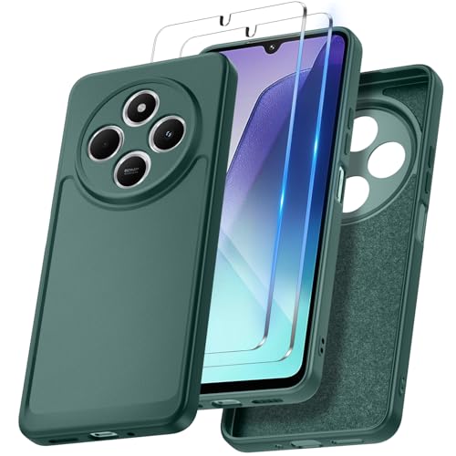 COPIKE Silikon Hülle für Xiaomi Redmi 14C / Redmi A4 / Poco C75 Dünn Rundumschutz Stoßfeste Handyhülle mit Mikrofaser-Futter, Seidig-Weicher Berühren, Grün von COPIKE