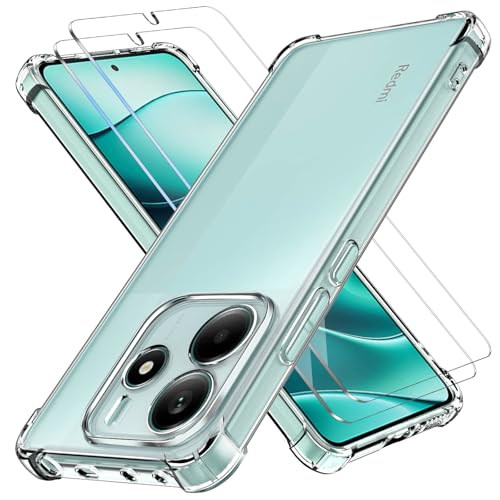 COPIKE Stoßfeste Kameraschutzhülle für Xiaomi Redmi Note 14 5G (Nicht für 4G) mit 2 Stück Schutzfolie, Dünn Handyhülle Silikon Kratzfest TPU Nie Vergilbung, Durchsichtig von COPIKE