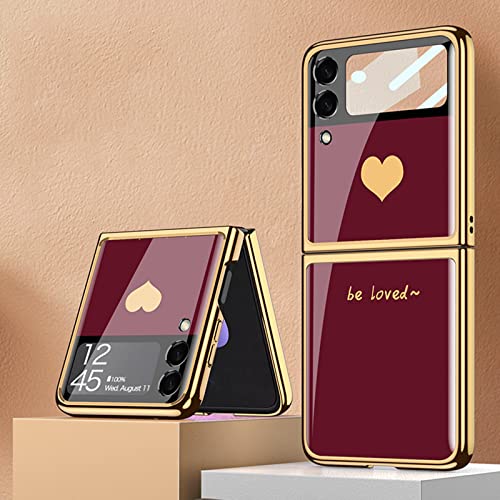 COQUE Galaxy Z Flip 3 5G Hülle,ultradünnes 9H Glas glänzend lackierte Handyhülle,Faltbare Handyhülle für Samsung Galaxy Z Flip 3 5G-Liebe rot COQUE Galaxy Z Flip 3 5G Hülle,ultradünnes 9H Glas glänzend lackierte Handyhülle,Faltbare Handyhülle für Samsung Galaxy Z Flip 3 5G-Liebe rot von COQUE