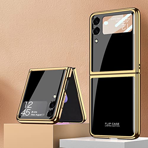 COQUE Galaxy Z Flip 3 5G Hülle,ultradünnes 9H Glas glänzend lackierte Handyhülle,Faltbare Handyhülle für Samsung Galaxy Z Flip 3 5G-Meteoritenküste von COQUE