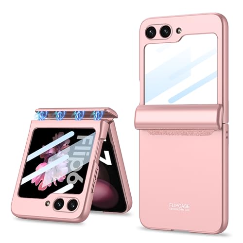COQUE Galaxy Z Flip 6 Hülle,Hülle Schutzfolie Integrierte Klappbare All-Inclusive-Hülle mit Scharnier,Faltbare Handyhülle für Samsung Galaxy Z Flip 6 5G-Rosa COQUE Galaxy Z Flip 6 Hülle,Hülle Schutzfolie Integrierte Klappbare All-Inclusive-Hülle mit Scharnier,Faltbare Handyhülle für Samsung Galaxy Z Flip 6 5G-Rosa von COQUE