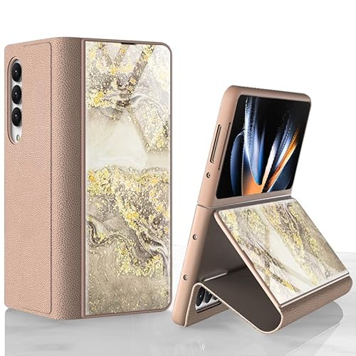 COQUE Galaxy Z Fold 4 5G Hülle,Ultradünne Handyhülle aus glänzend lackiertem 9H-Glas,Faltbare Handyhülle für Samsung Galaxy Z Fold 4 5G-Marmorierung 12 von COQUE